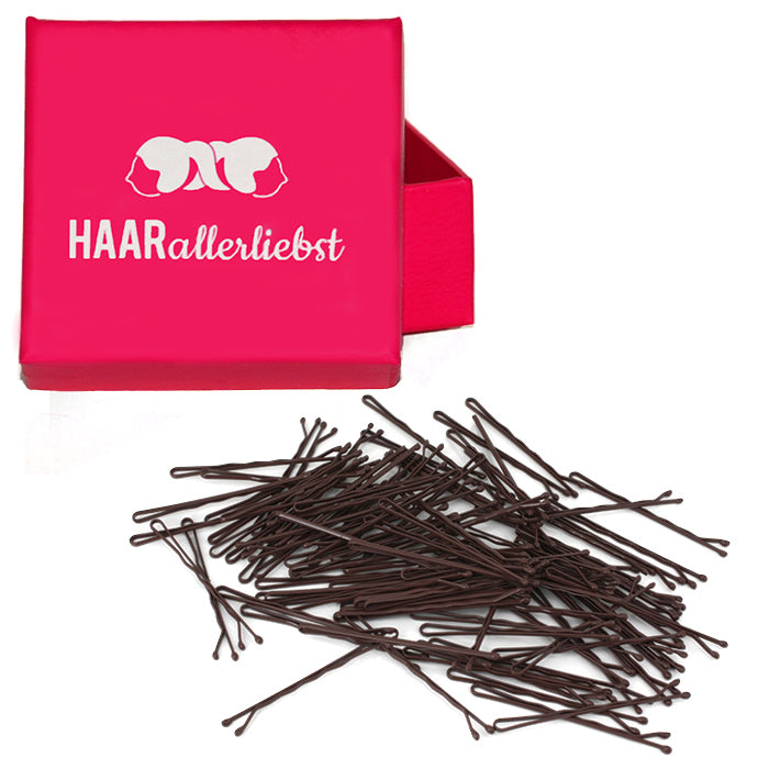 Bobby Pins braun (100 Stück | 5cm)