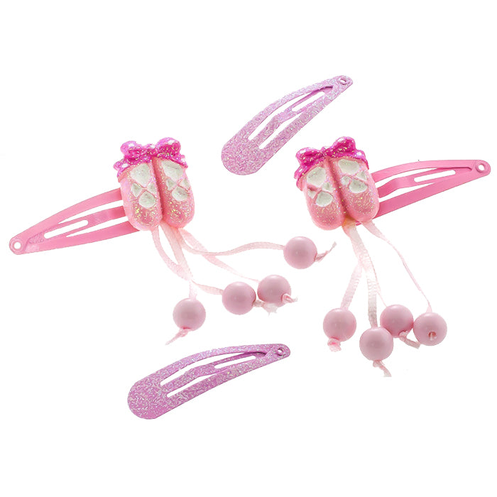 Haarspangen Set Ballerina (rosa Glitzer | 4 Stück)