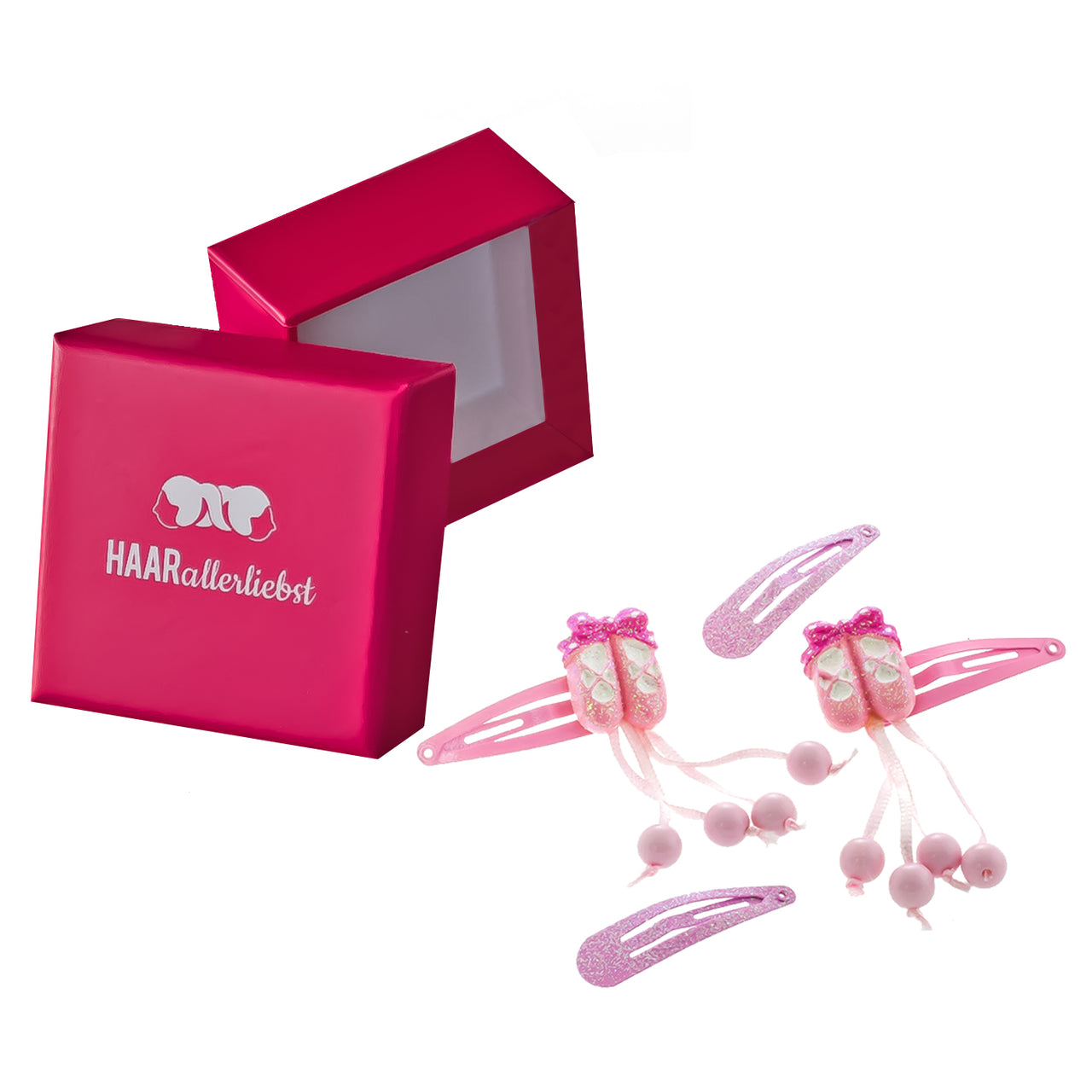 Haarspangen Set Ballerina (rosa Glitzer | 4 Stück)