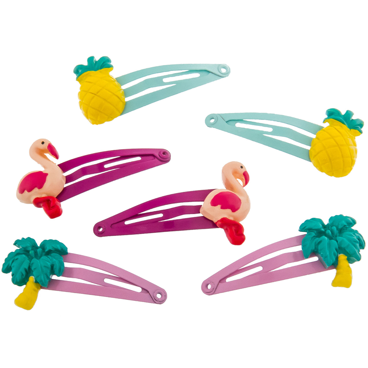 Haarspangen Set Flamingo Ananas Palme (bunt | 6 Stück)