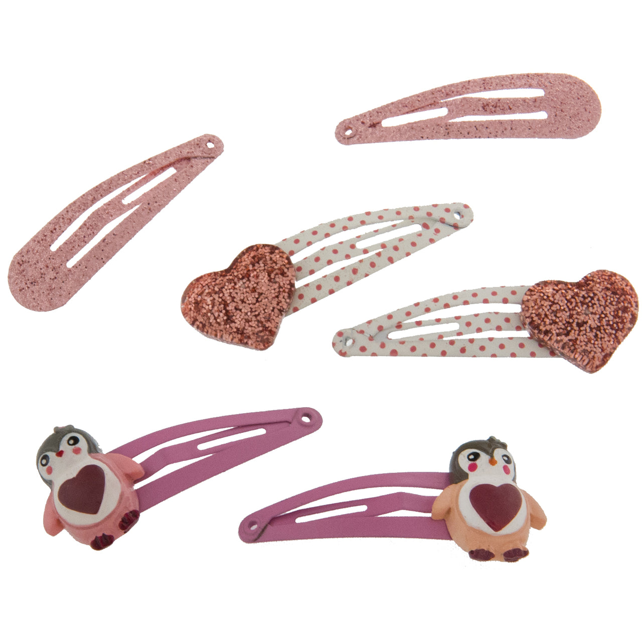 Haarspangen Set Pinguine (rosa | 6 Stück)