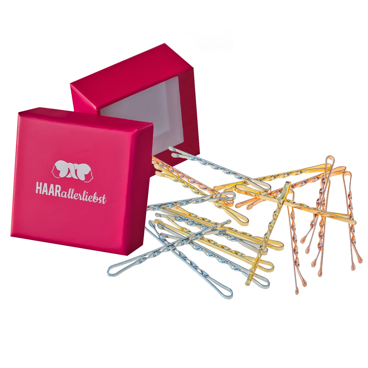 Bobby Pins gedreht (silber, roségold, gold | 18 Stück | 5cm) für ultra Halt