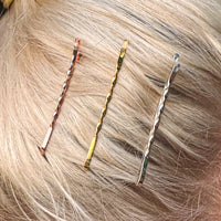 Thumbnail for Bobby Pins gedreht (24 Stück | 5cm | beige, gold, roségold, silber) für ultimativen Halt