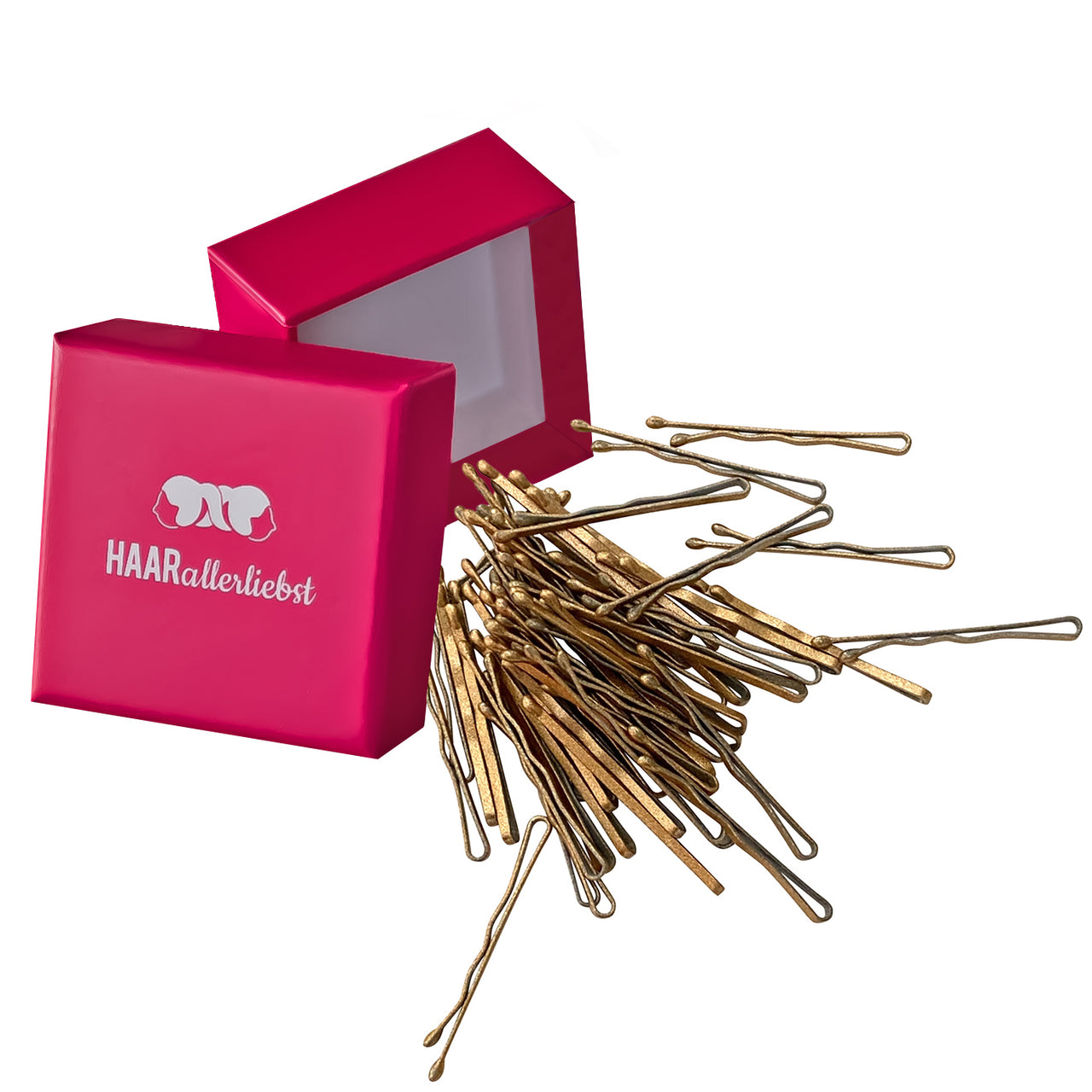 Bobby Pins mini (gold glitzernd | 50 Stück | 34mm)