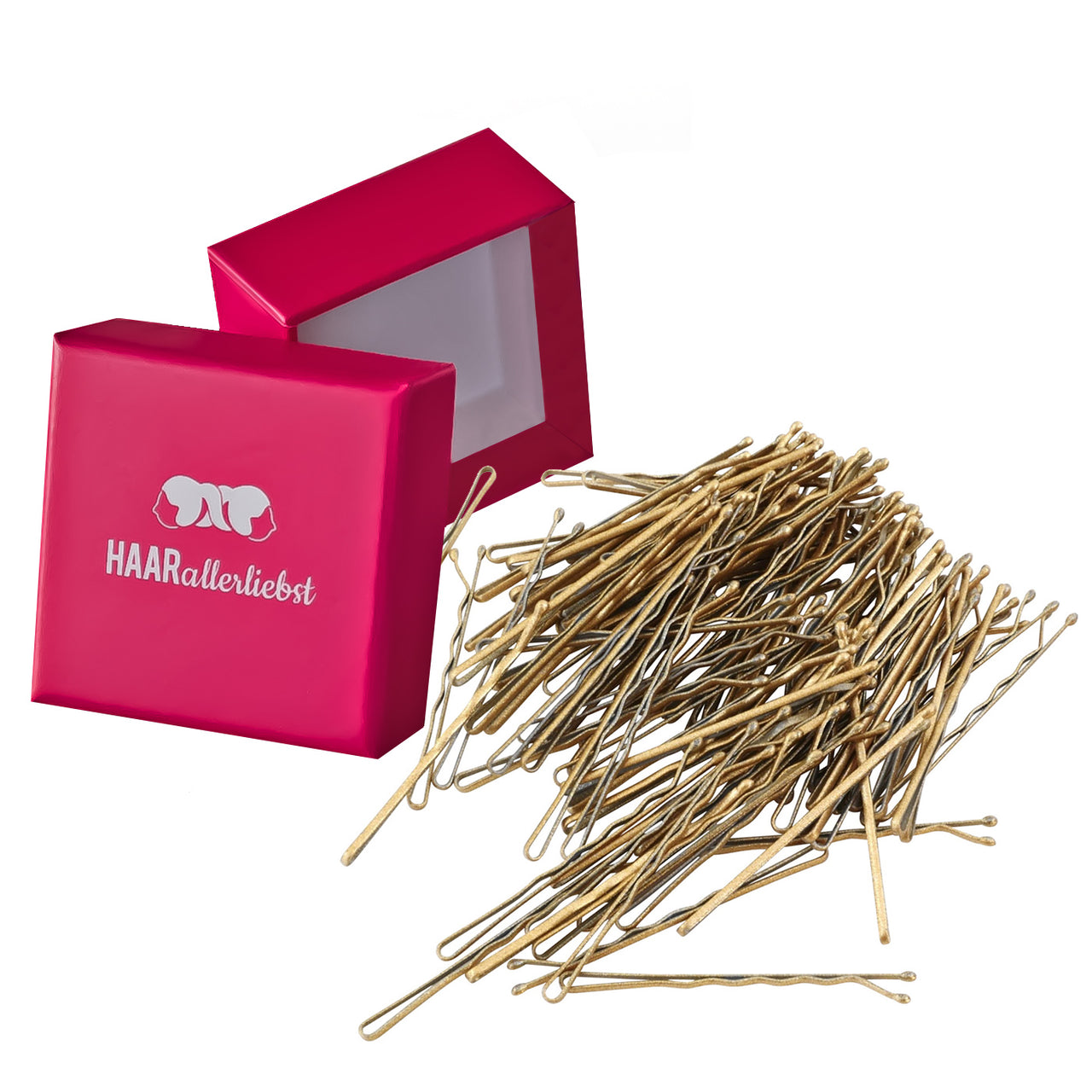 Bobby Pins (gold glitzernd | 100 Stück | 5cm)