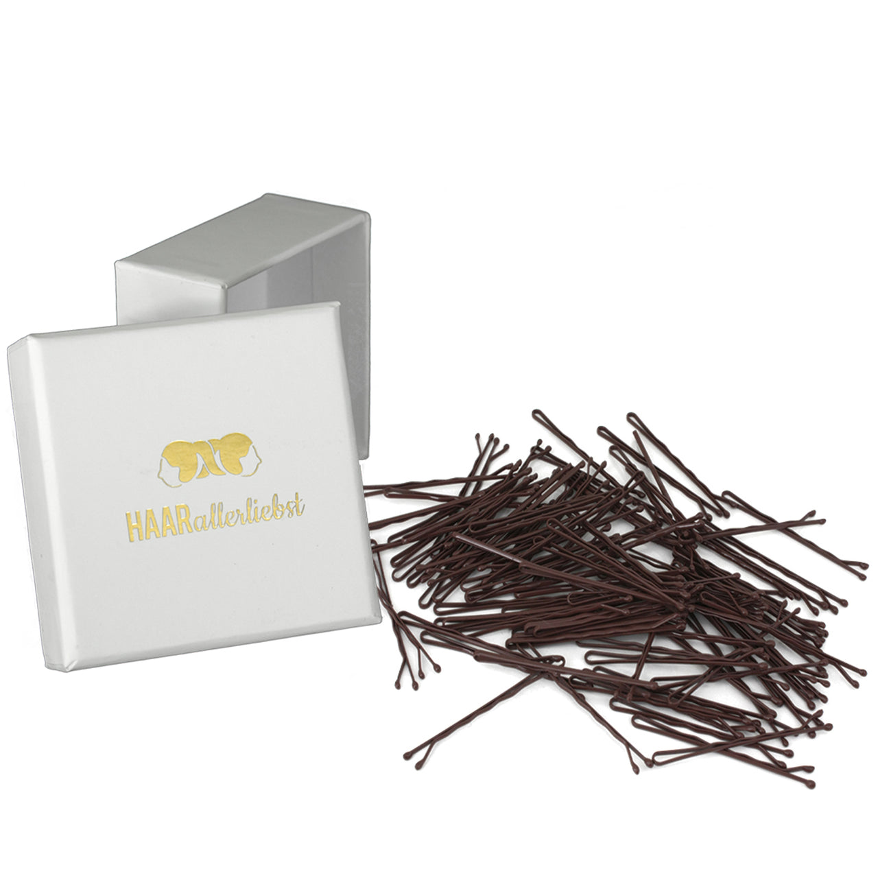 Bobby Pins braun (100 Stück | 5cm)