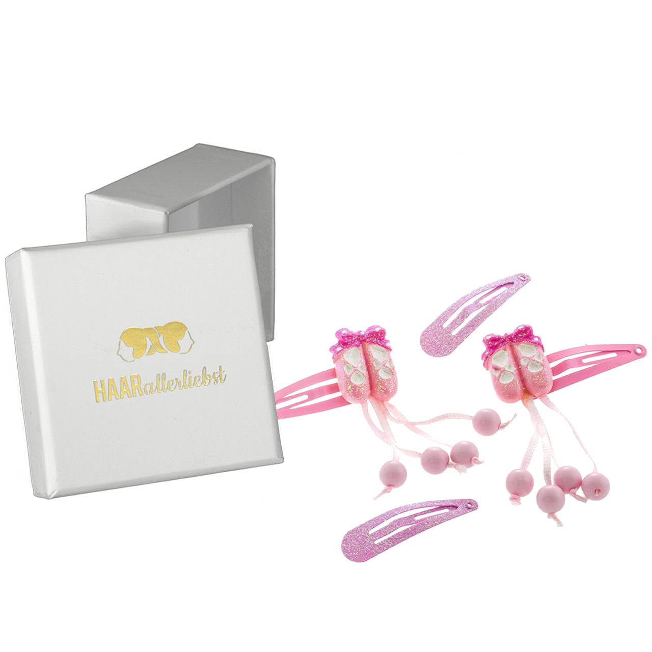 Haarspangen Set Ballerina (rosa Glitzer | 4 Stück)