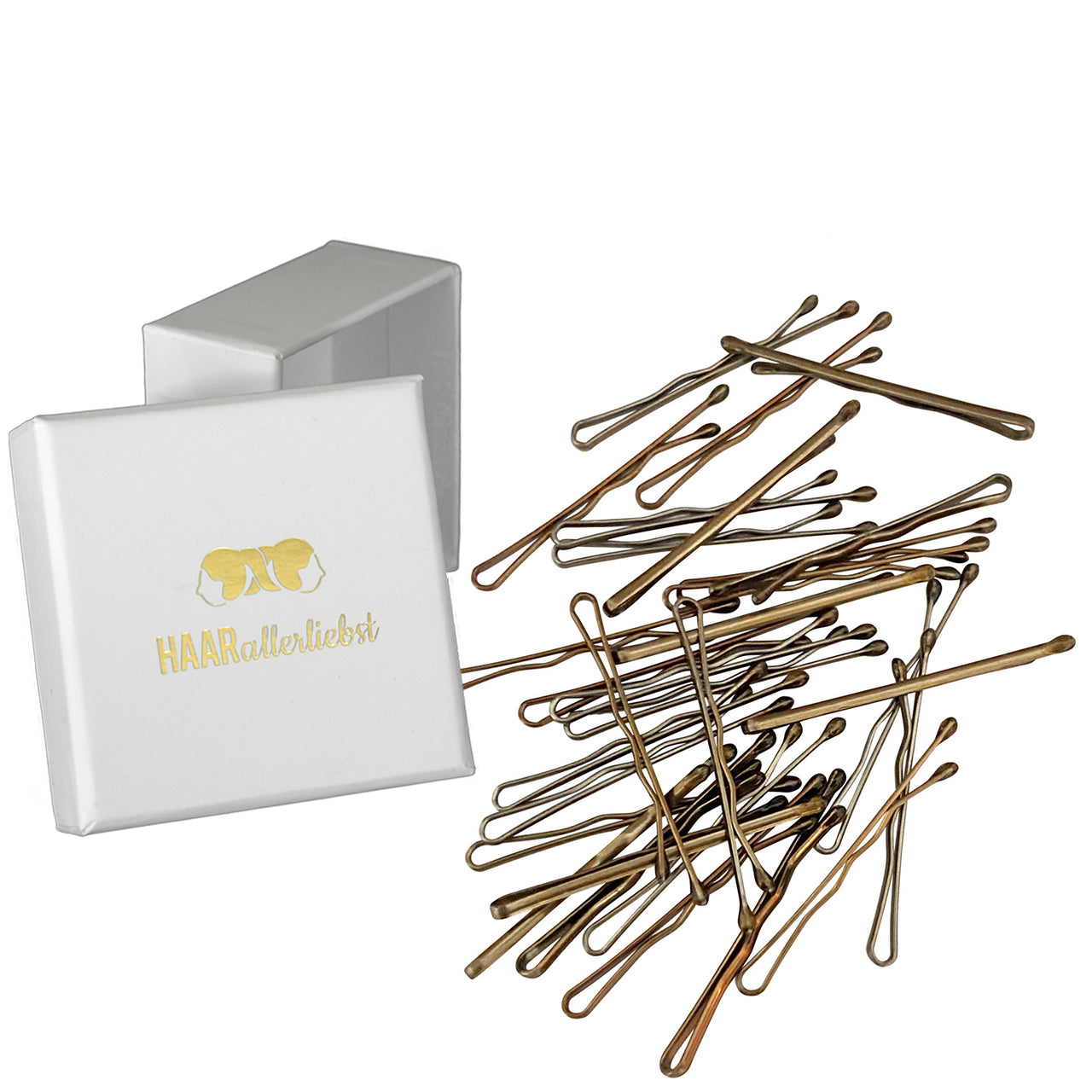 Bobby Pins mini (dunkel gold | 50 Stück | 34mm)