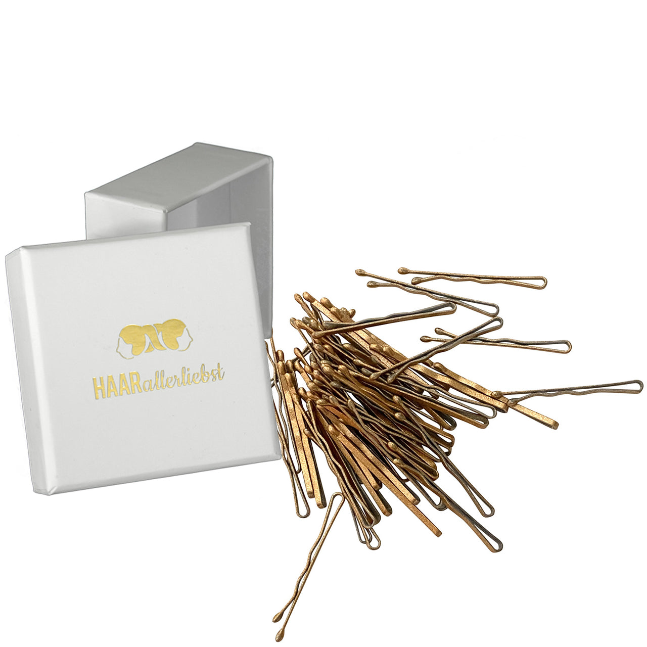 Bobby Pins mini (gold glitzernd | 50 Stück | 34mm)