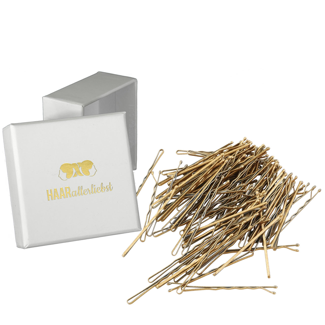 Bobby Pins (gold glitzernd | 100 Stück | 5cm)