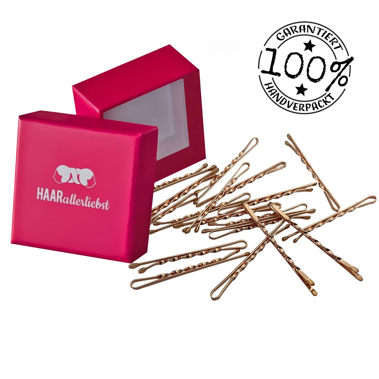 Bobby Pins gedreht (24 Stück | 5cm | beige, gold, roségold, silber) für ultimativen Halt