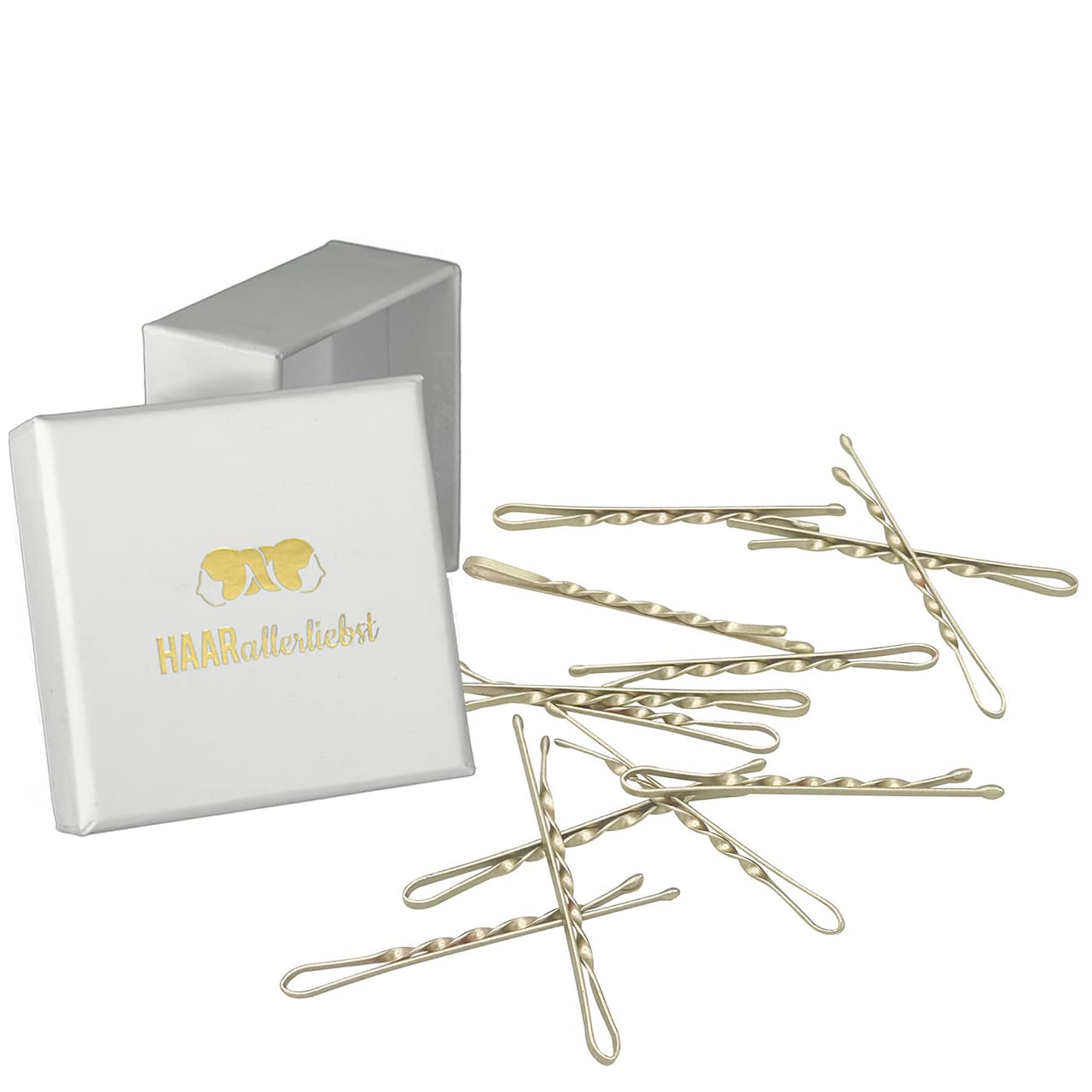 Bobby Pins gedreht (24 Stück | 5cm | beige, gold, roségold, silber) für ultimativen Halt