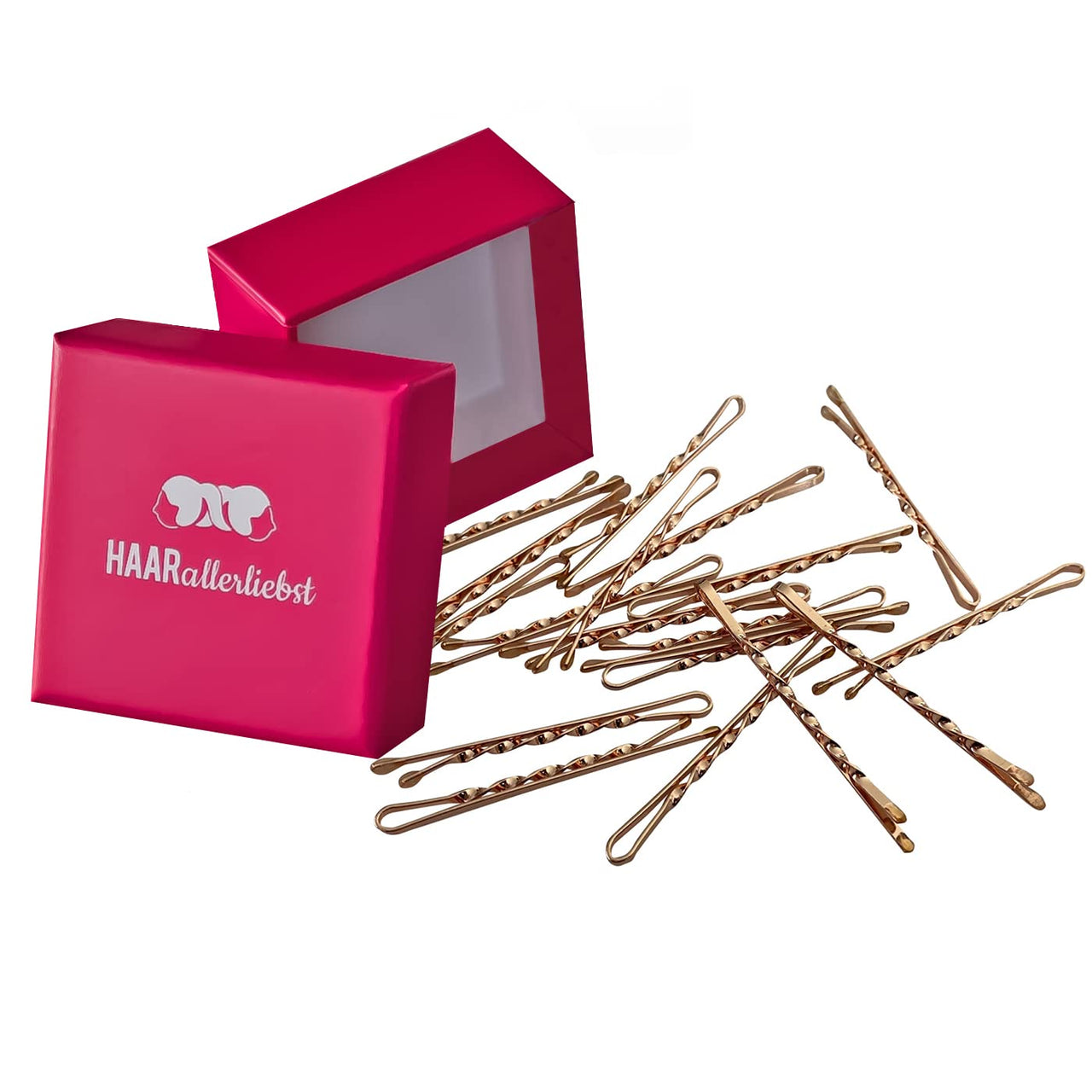 Bobby Pins gedreht (24 Stück | 5cm | beige, gold, roségold, silber) für ultimativen Halt