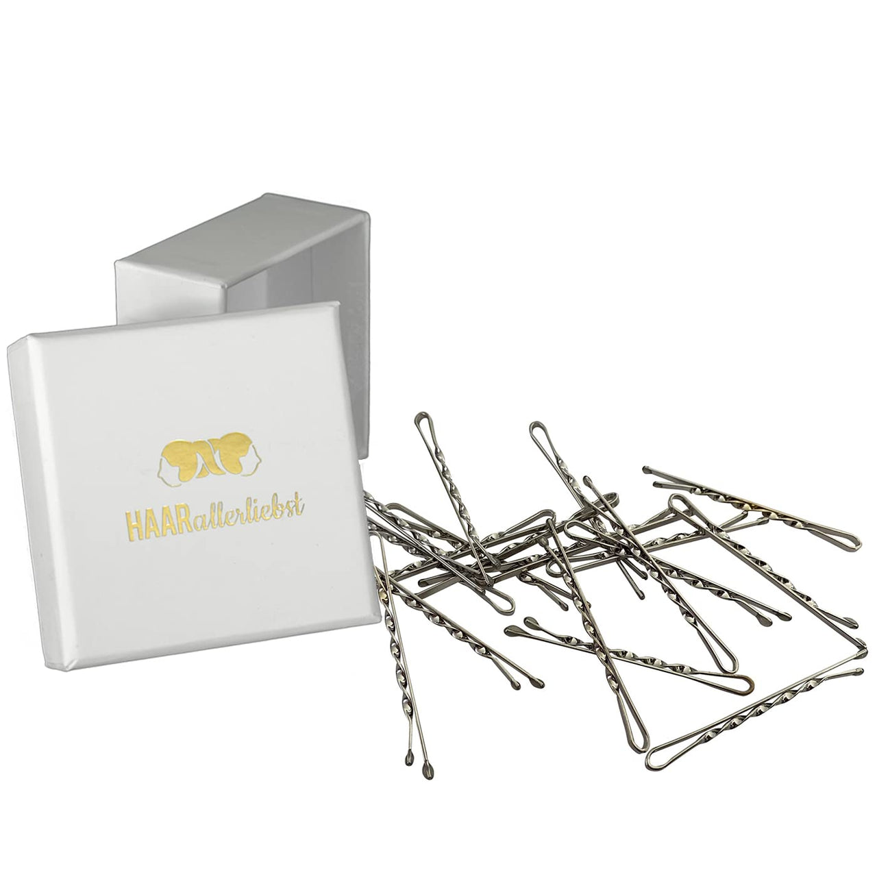 Bobby Pins gedreht (24 Stück | 5cm | beige, gold, roségold, silber) für ultimativen Halt