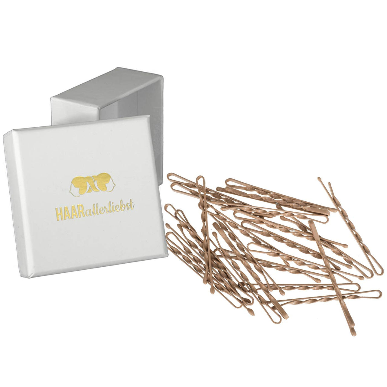 Bobby Pins gedreht (24 Stück | 5cm | beige, gold, roségold, silber) für ultimativen Halt