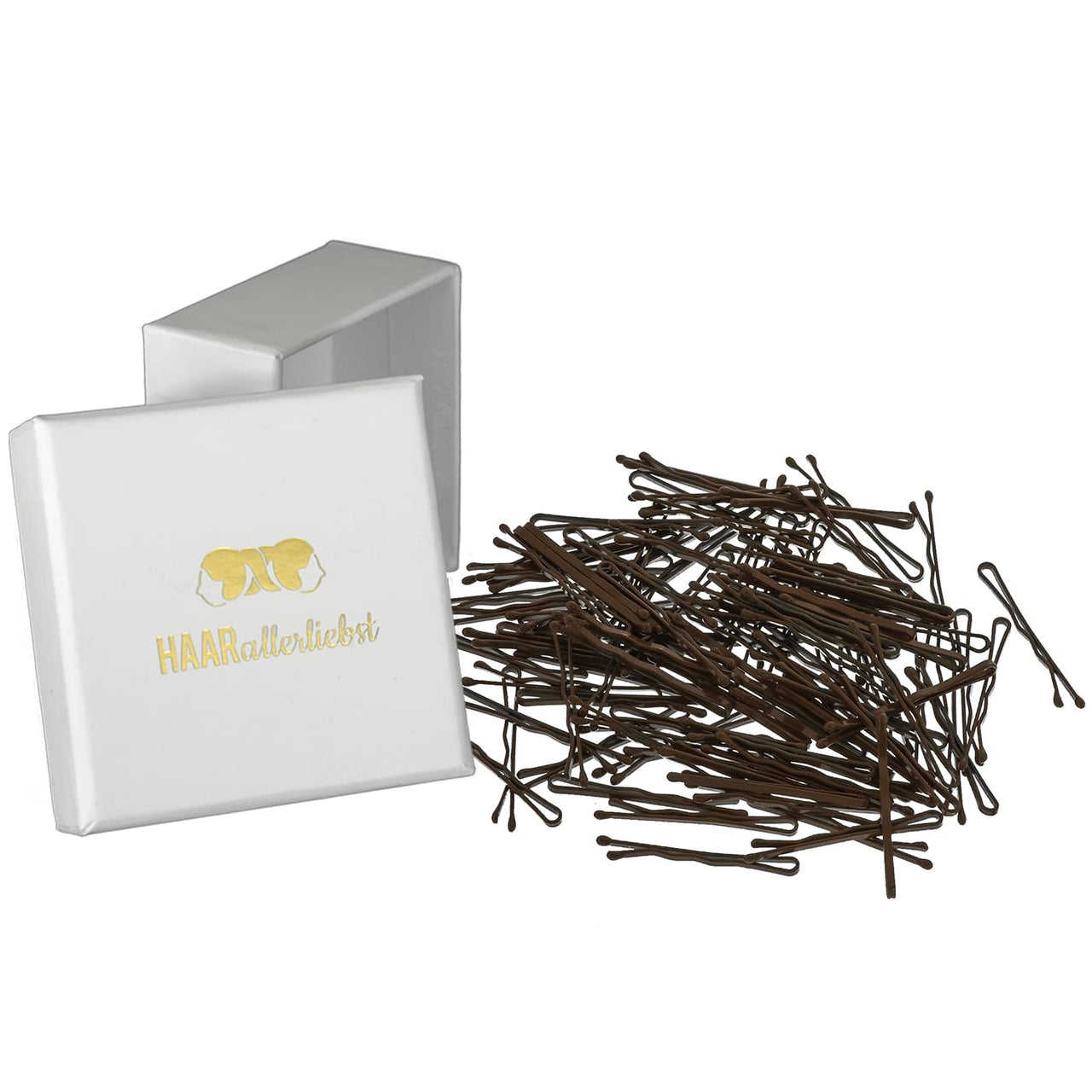 Bobby Pins mini (braun | 100 Stück | 34mm)