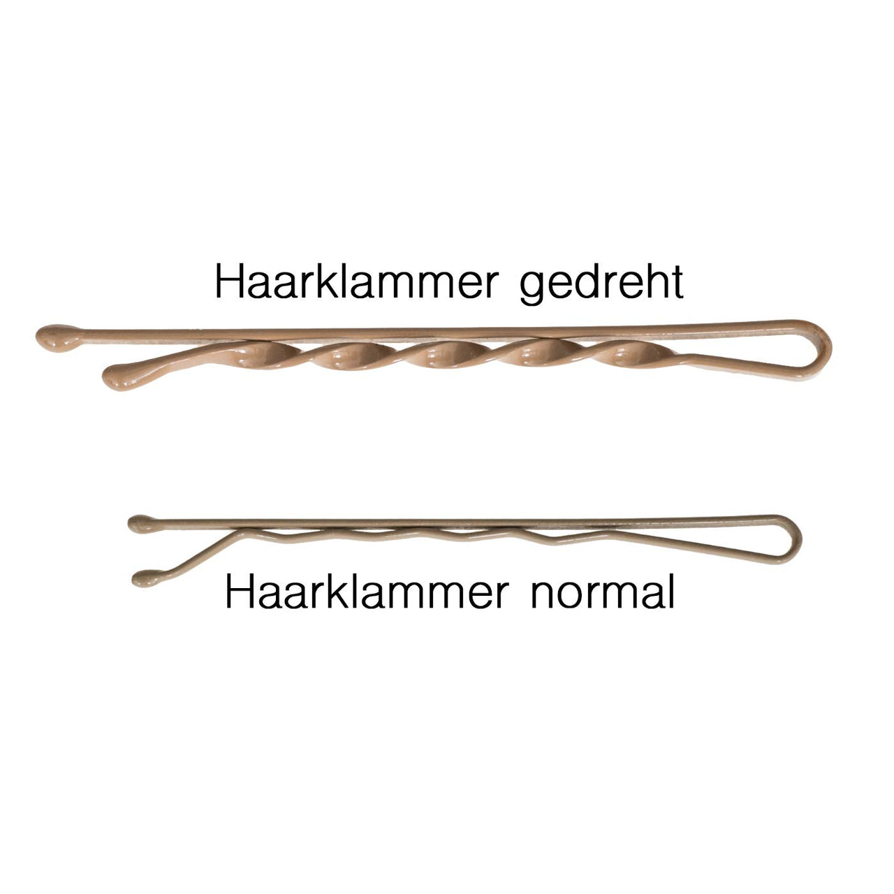 Bobby Pins gedreht (24 Stück | 5cm | beige, gold, roségold, silber) für ultimativen Halt