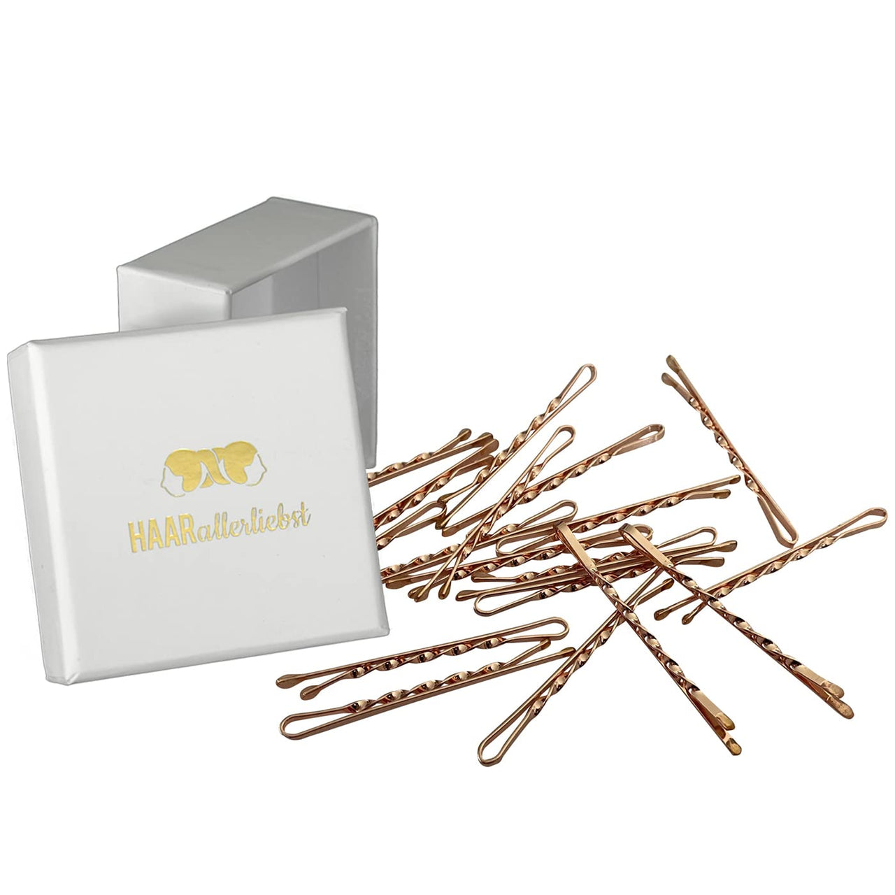 Bobby Pins gedreht (24 Stück | 5cm | beige, gold, roségold, silber) für ultimativen Halt