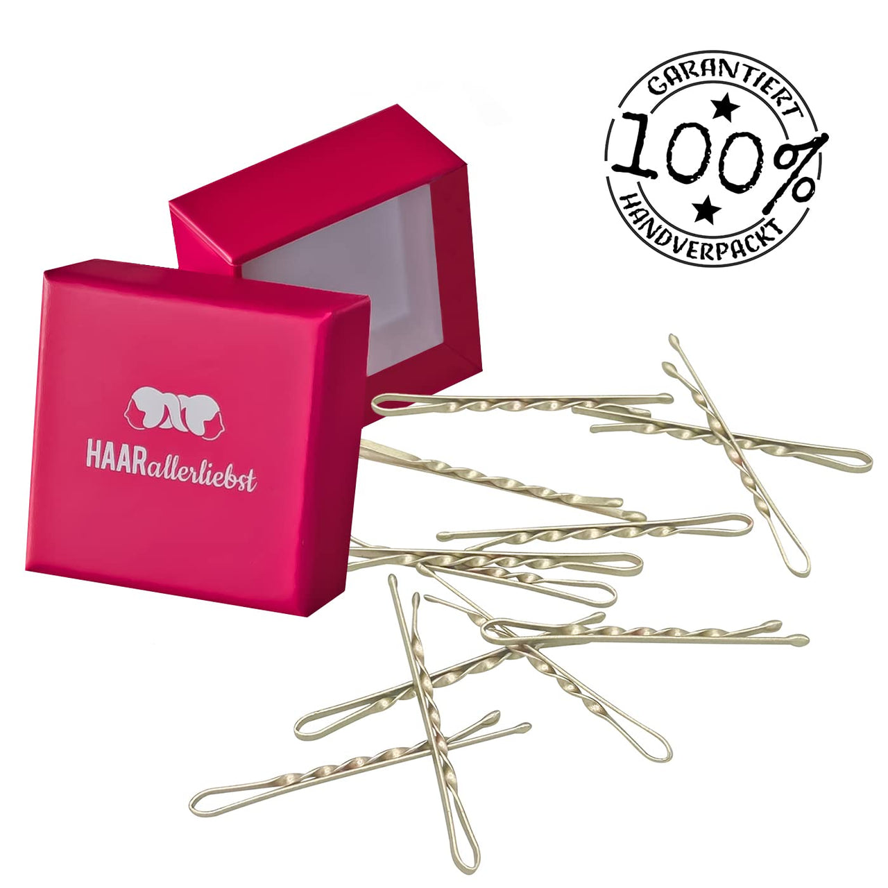 Bobby Pins gedreht (24 Stück | 5cm | beige, gold, roségold, silber) für ultimativen Halt