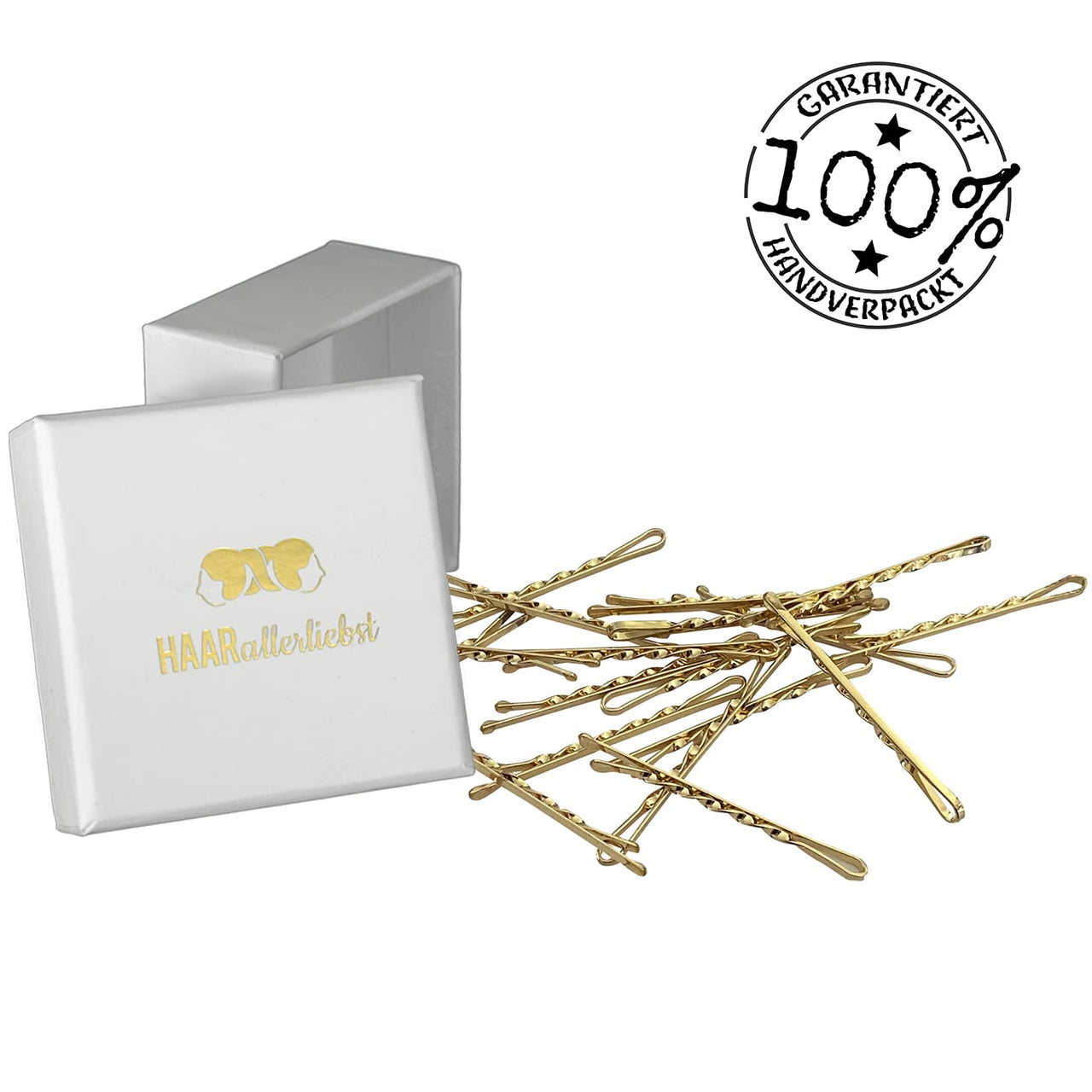 Bobby Pins gedreht (24 Stück | 5cm | beige, gold, roségold, silber) für ultimativen Halt