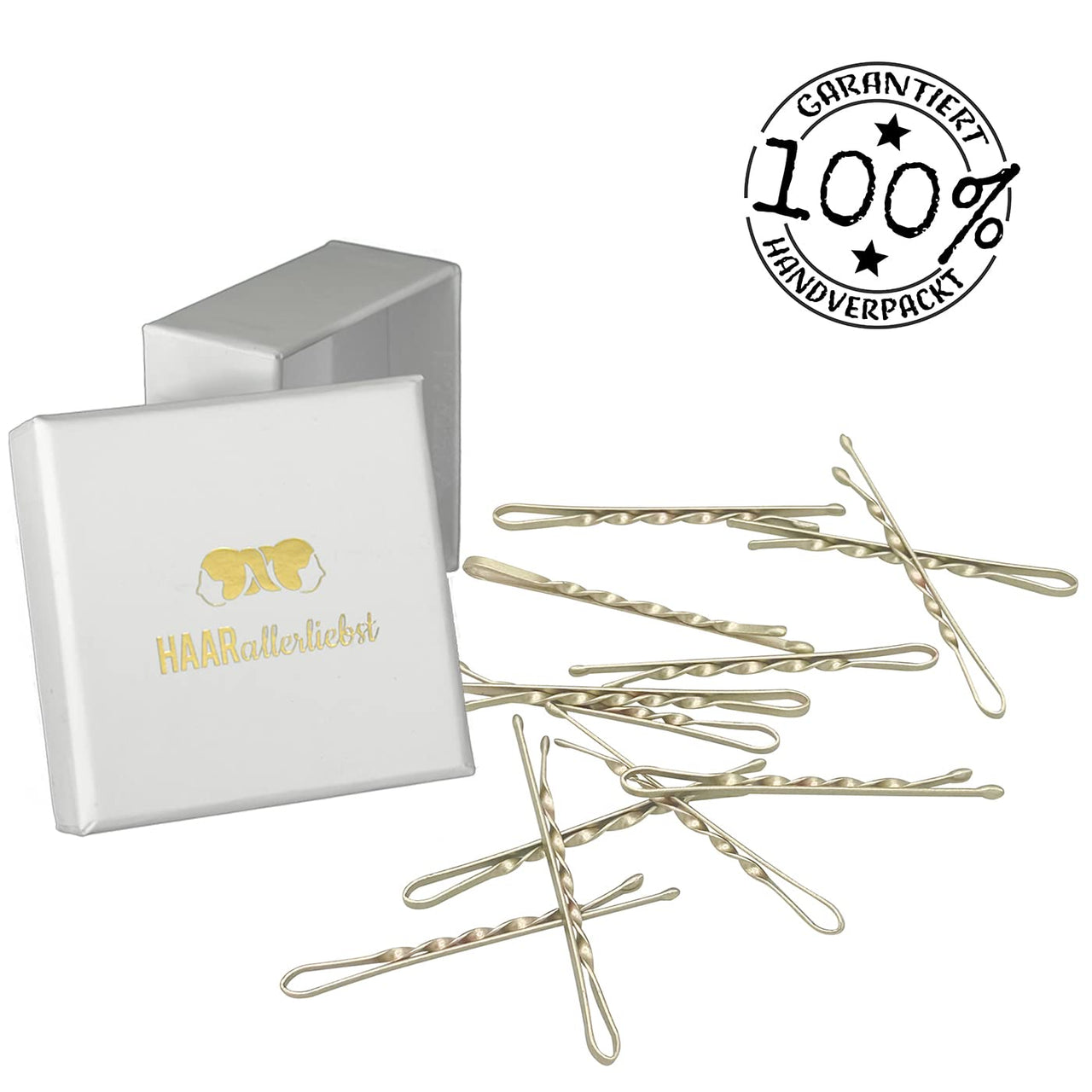 Bobby Pins gedreht (24 Stück | 5cm | beige, gold, roségold, silber) für ultimativen Halt