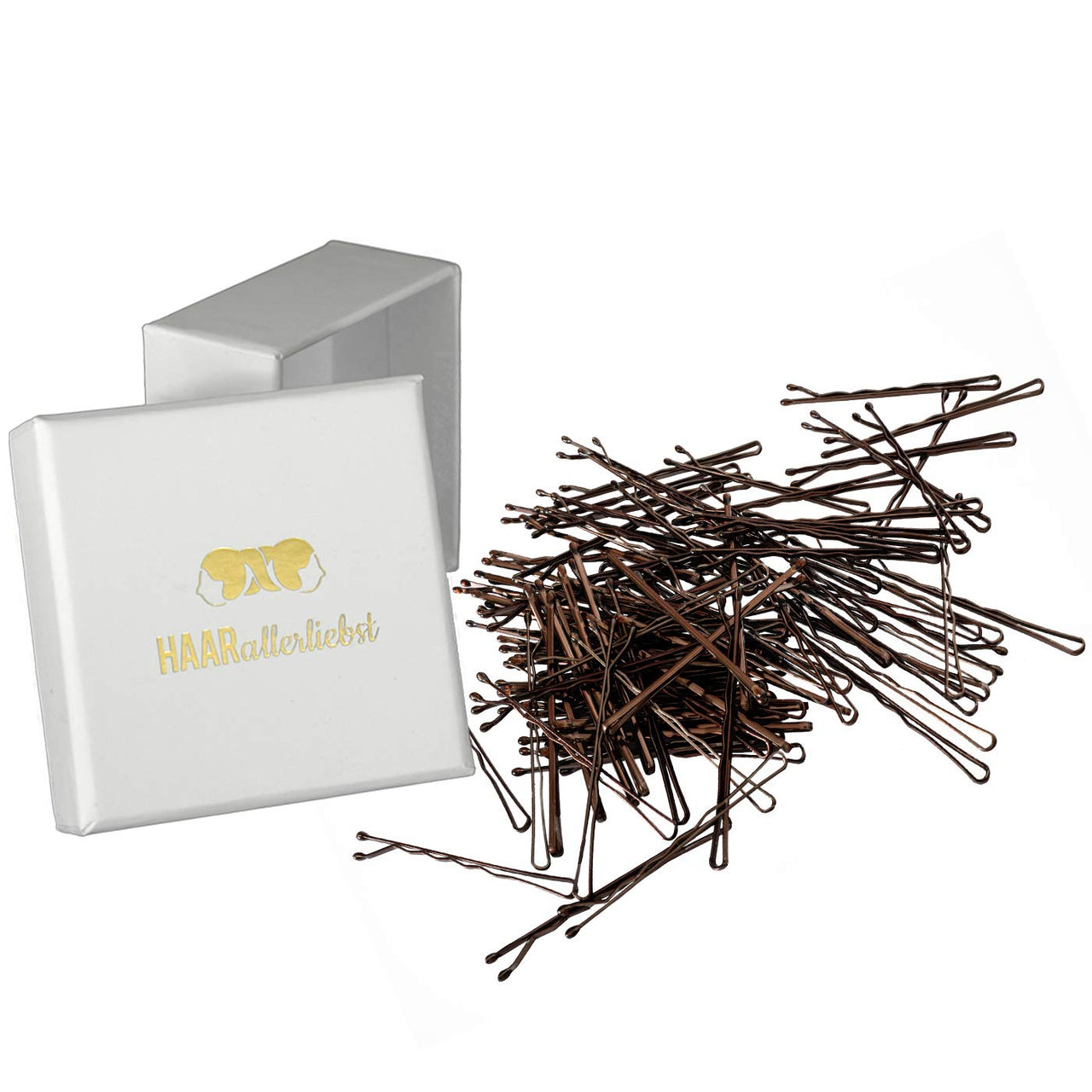 Bobby Pins braun (100 Stück | 5cm)