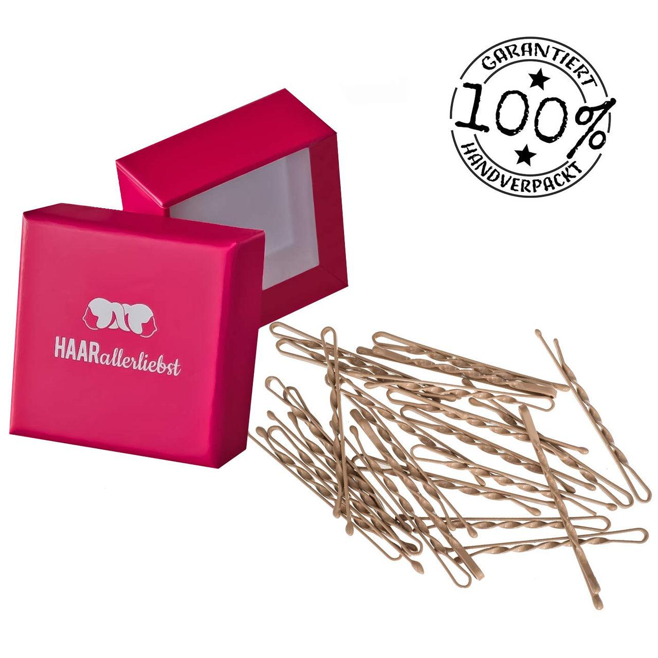 Bobby Pins gedreht (24 Stück | 5cm | beige, gold, roségold, silber) für ultimativen Halt