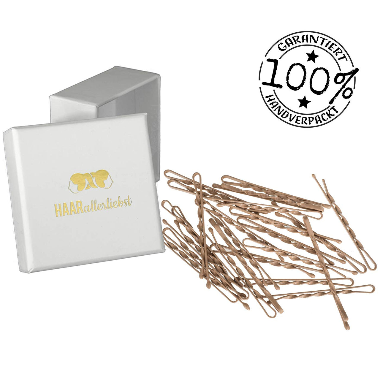 Bobby Pins gedreht (24 Stück | 5cm | beige, gold, roségold, silber) für ultimativen Halt